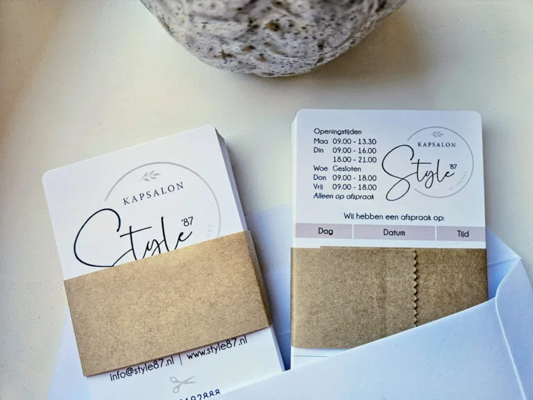 Aabgepaste visitekaartjes Kapsalon Style 87